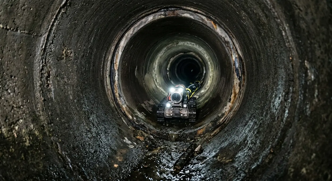 Robotic sewer camera inspecting pipe interior for Sewer Line Repair in Ormond-by-the-Sea